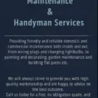 Business 1 image T.KS MAINTENANCE & HANDYMAN SERVICES Personal & Household Goods Repair in Crook Co